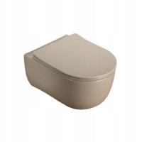 Galatea Design Bulatan Miska WC Wisząca z deską 49x35,5 cm Beżowy mat