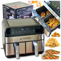 FRYTKOWNICA BEZTŁUSZCZOWA AIR FRYER 9L DWUKOMOROWA – LCD, grill, 2400W