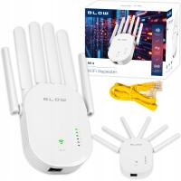 MOCNY WZMACNIACZ SYGNAŁU WI-FI REPEATER 300MB/S RP-2 BLOW WPS RJ-45 2.4GHZ