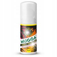 Mugga ROLL-ON PLASTIC DEET 50% kleszczom komarom muchy działa do 12H 50 ml