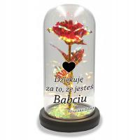 WIECZNA RÓŻA ŚWIECĄCA PREZENT NA DZIEŃ BABCI PERSONALIZOWANA