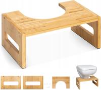 TABORET BAMBUSOWY PODNÓŻEK DO TOALETY STOŁEK POD NOGI Z BAMBUSA BAMBUS