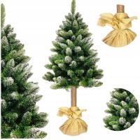 РОЖДЕСТВЕНСКАЯ ЕЛКА ИСКУССТВЕННАЯ НА СТВОЛЕ КРАСИВАЯ СОСНА АЛМАЗНАЯ ПЛОТНАЯ СНЕЖНАЯ 180 СМ