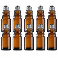 Стеклянная бутылка 5 мл коричневая с крышкой черный рулон-на стальной шарик x10