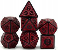 Zestaw 7 Kości D4-20 K20 Czerwone Gry RPG D&D DND Dice Gra Planszowa