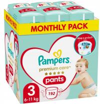 Pieluchomajtki Pampers Premium Care Pants Rozmiar 3 (6-11 kg) 192 szt.