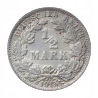 [M19780] Niemcy 1/2 marki 1915 F