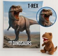 KOCYK DZIECIĘCY 130X170 DINOZAUR T-REX DINO DINOZAURY DO PRZEDSZKOLA