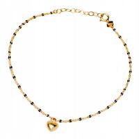 Złota bransoletka 585 z delikatnym serduszkiem splot kawa elegancka 14 KT