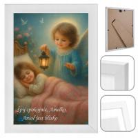 RAMKA Z ANIOŁEM NAD ŚPIĄCYM DZIECKIEM 6 WZORÓW OBRAZEK PREZENT DLA MALUSZKA