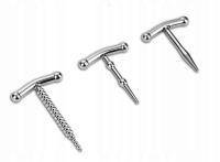 Zatyczki do cewki moczowej 3 szt., stal nierdzewna, srebrne