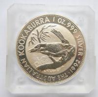AUSTRALIA 1 $ 1992 KOOKABURRA UNCJA SREBRO