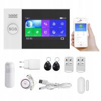 Zestaw Alarm panel LCD 4.3' czujniki RF433 karta GSM j.polski WiFi TUYA