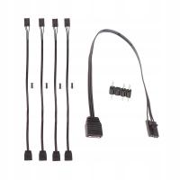 5 szt. 4-pin RGB złącze do adaptera ARGB 3-pin 5V, kabel 25 cm