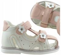 Кожаные сандалии для девочек; Детская обувь; домашние сандалии на липучке; R. 23