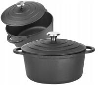 Чугунная кастрюля 5,9 л с крышкой кастрюля 28 см духовка камин индукция газ