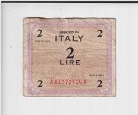 Banknot WŁOCHY -- 2 liry -- 1943 rok