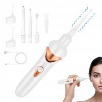 CZYŚCIK DO OCZYSZCZACZ USZU Z SSANIEM LED PRACY CICHY DLA DZIECI biały