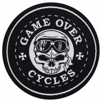 Полоса на одежде Game Over Cycles 9 см черная