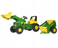 ROLLY TOYS TRAKTOR NA PEDAŁY Z ŁYŻKĄ I PRZYCZEPĄ JUNIOR JOHN DEERE 3-8 LAT