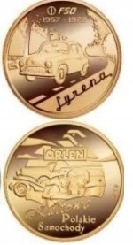 Numizmat, medal - Kultowe Polskie Samochody - Syrena 1957 - 1972 FSO