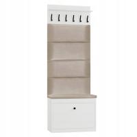 MEBLE DO PRZEDPOKOJU Z PANELAMI TAPICEROWANYMI SZAFKA NA BUTY BIAŁY/BEŻ