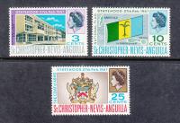 kol. ang. St. KITTS NEVIS Mi 175-177 HERB i FLAGA seria z 1967