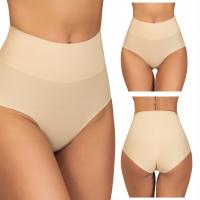 Majtki wyszczuplające beżowe poliamidowe figi laserowo cięte