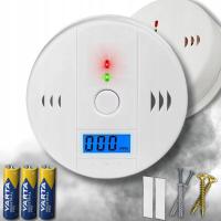 CZUJNIK CZADU CO CERTYFIKAT ALARM TLENKU WĘGLA DETEKTOR + GRATIS BATERIE