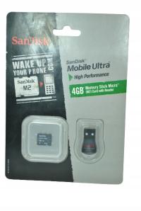 Karta pamięci SanDisk Memory Stick Micro 4GB +USB
