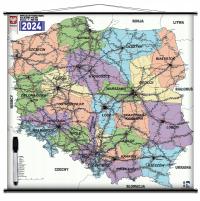 MAPA POLSKI KOLEJOWA Ścienna 120x120cm POLSKA ŚCIENNA RURKI Aktualna 2024