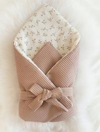 rożek becik niemowlęcy muślinowy ORGANICZNY 75x75