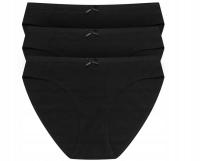 Figi damskie Henderson czarne bawełniane z koronką 3 szt.