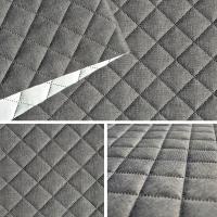 TKANINA OBICIOWA PIKOWANA MATERIAŁ TAPICERSKI ELEGANCKA CIEMNOSZARA 0,5mb