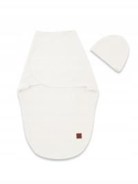 Otulaczek do spania dla noworodka + czapeczka Miminu Ecru