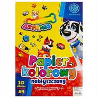 Zeszyt blok papierów kolorowych nabłyszczanych ASTRAPAP 10 arkuszy A4