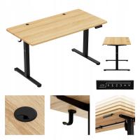 Biurko regulowane elektryczne MARK ADLER drewniane komputerowe 140x70 cm