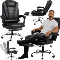 FOTEL BIUROWY OBROTOWY MASAŻ PODNÓŻEK REGULACJA LEŻANKA DO PRACY DOMU BIURA