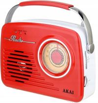 RETRO Radio FM/AM Akai APR-11R czerwony SD/USB MP3 AUX