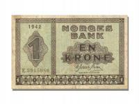 Banknot, Norwegia, 1 Krone, 1942, KM:15a, EF(40-45