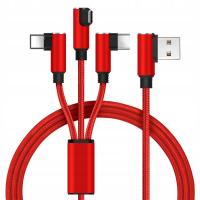 Универсальный USB 3 в 1 плетеный провод USB для iPhone Android Type-C