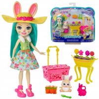 Lalka ENCHANTIMALS FLUFFY BUNNY Zestaw WIOSENNE KRÓLICZKI + Akcesoria GJX33