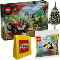 2w1 LEGO Jurassic World 76972 Ucieczka terenówką przed raptorem 30688 Tukan