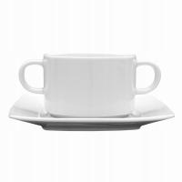 LUBIANA VICTORIA Bulionówka Ze Spodkiem Biała Flaczarka 320 ml / 17 cm