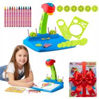 PROJEKTOR DO NAUKI RYSOWANIA RZUTNIK ZESTAW 36 SLAJDÓW 12 KREDEK NA PREZENT