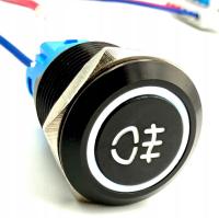 Przycisk światła przeciwmgielne tylne 19mm podświetlany LED tył 12V 24V bi