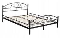 Черная металлическая кровать с каркасом 120x200