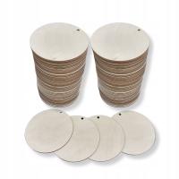 Kółka drewniane do ozdabiania z dziurką 100 SZTUK 8cm koła koło kółko