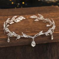 Łańcuszek na czoło Kryształowy łańcuszek z kryształem górskim Tiara w stylu vintage Opaska na głowę srebrna