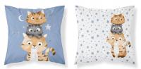 Poszewka na poduszki 40 x 40 cm Detexpol Bawełna 100% Kotki Gwiazdki